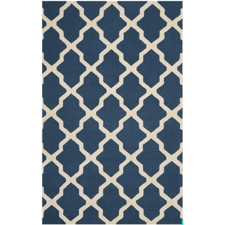 Safavieh 10 x 10 ft. Square Transitional Cambridge- Navy Blue and Ivory Hand Tufted Rug CAM121G-10SQ